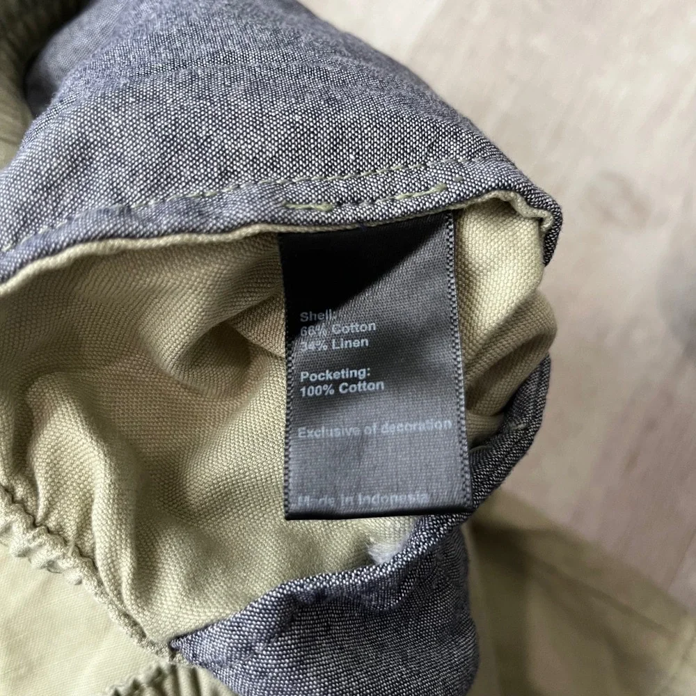 Wellen Easy Shorts Cotton Linen Dusty Olive Men's L Resort Wear Coastal Summer